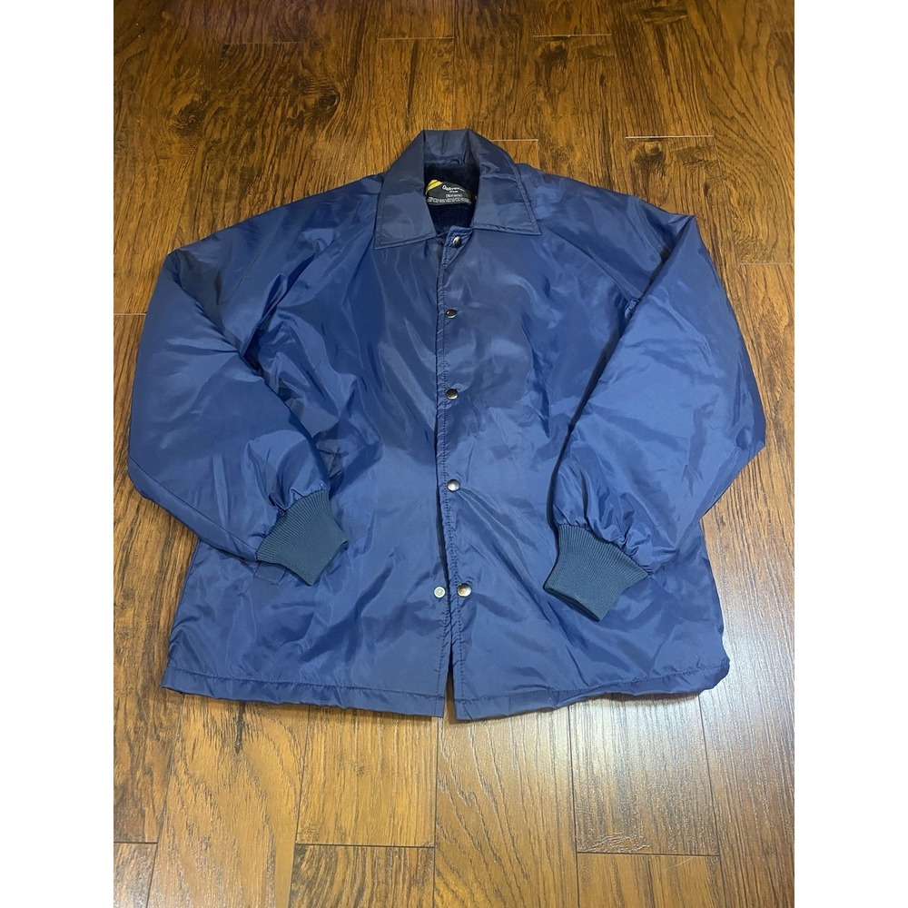 Vintage Sears Navy Blue Pile Lined Coach Jacket Mens Medium Style 87006 USA Made